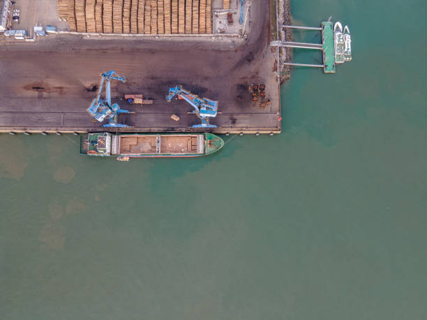 istock Aerial view of the cargo terminal from top to bottom 1396871436