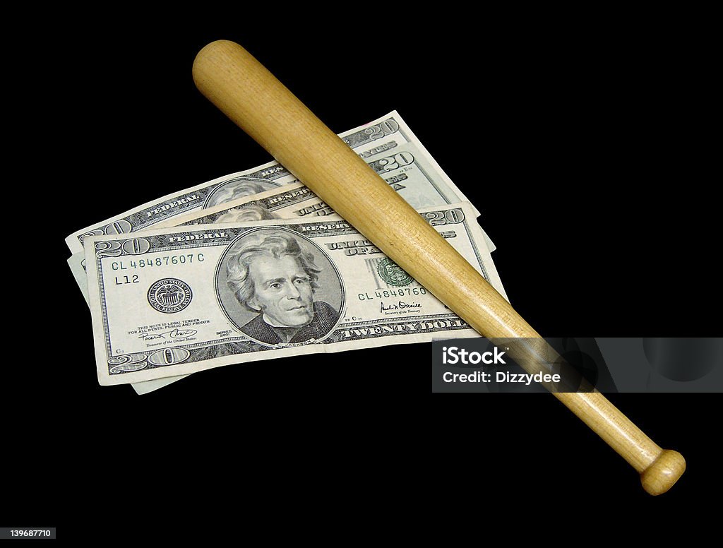 Batter Up This is an image of bat with money. Force meets finance. Baseball - Sport Stock Photo