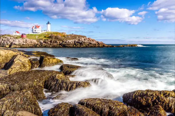 Photo of The Nubble Point lighthouse on Cape Neddick, Maine