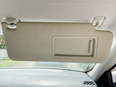 Car sun visor, closed vehicle interior mirror