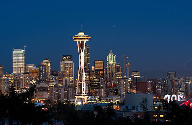 istock Downtown Seattle cityscape at night 139688152
