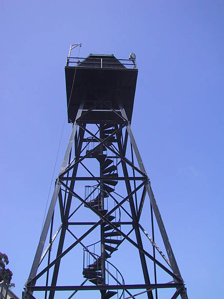 istock Alcatraz watch tower with spiral stairs 139688176