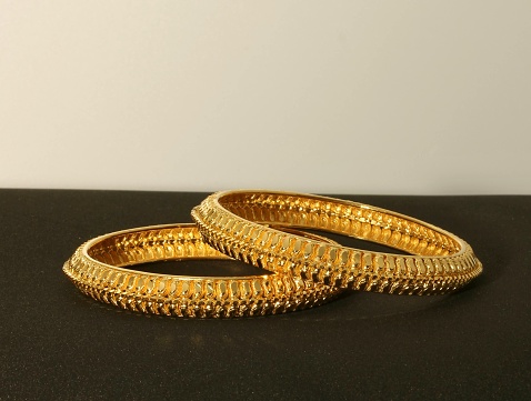 Traditional gold bangle of Maharashtra (India) called 'Toda'. Intricately designed and usually worn on Marriages and auspicious events.