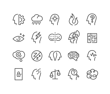 Editable Stroke - Psychological Problems - Line Icons