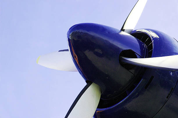 Blue propeller nose stock photo