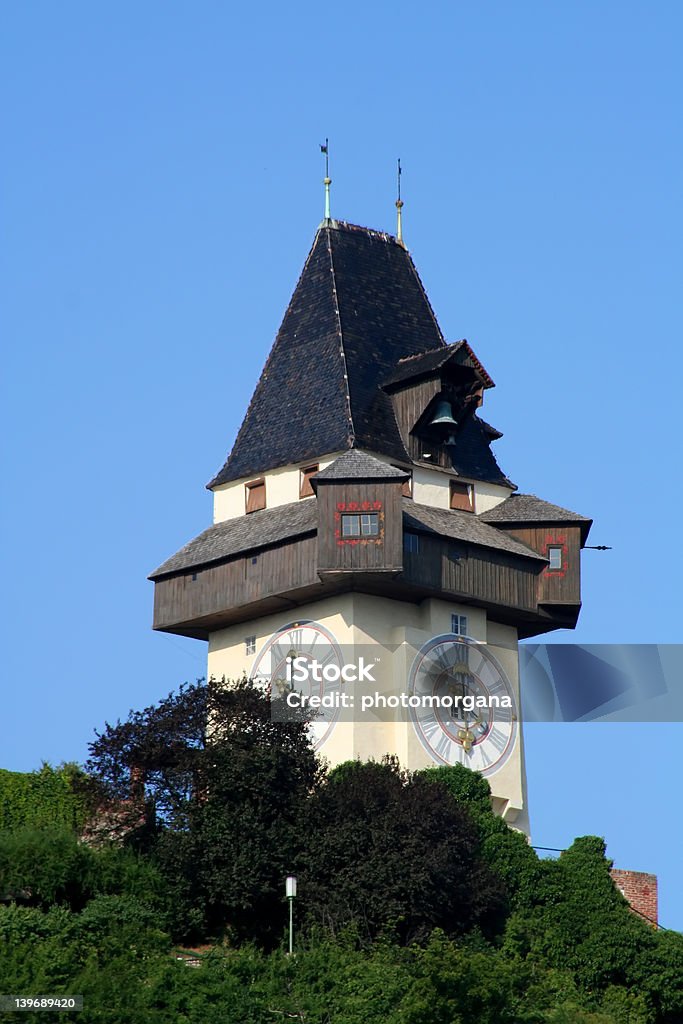 Часы-Tower, Грац - Стоковые фото Австрия роялти-фри