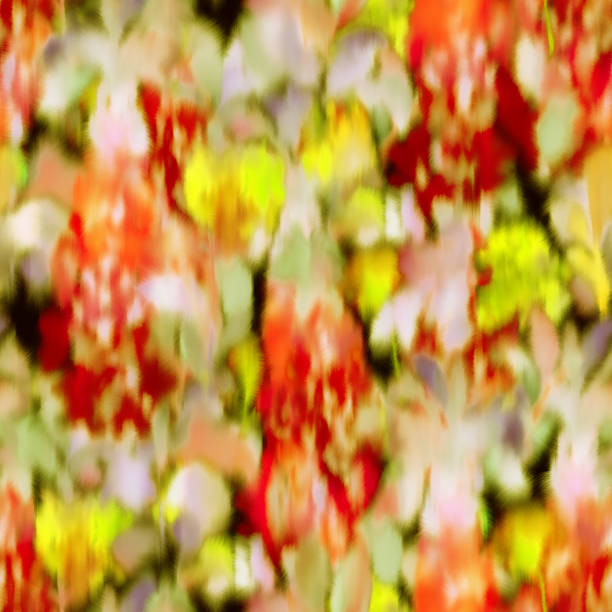 istock Blurred floral seamless pattern. Bright orchid flowers with vague watercolor paints texture. Ornate summer motif. Defocused botanical design. 1396895444