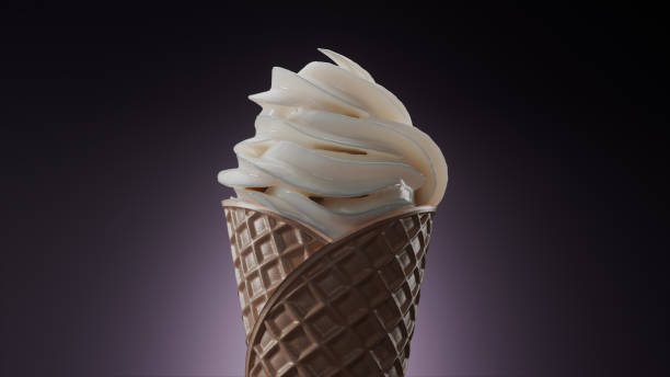 istock 3d render of putting ice cream in a waffle cone 1396896264