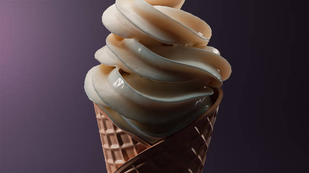 istock 3d render of putting ice cream in a waffle cone 1396896274
