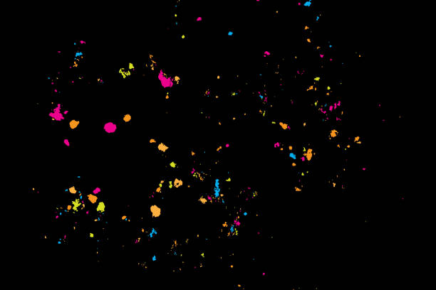 istock Paint splatter background. Colourful explosion of paints. Grainy textured holiday birthday design for greeting cards and craft paper template visuals. Vector. 1396897895