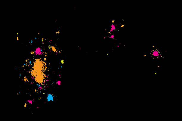 istock Colourful explosion of confetti. Grainy glitter and sprinkles. Abstract holiday illustration. Isolated on black background. Abstract textured isolated on white background. Vector. 1396897927