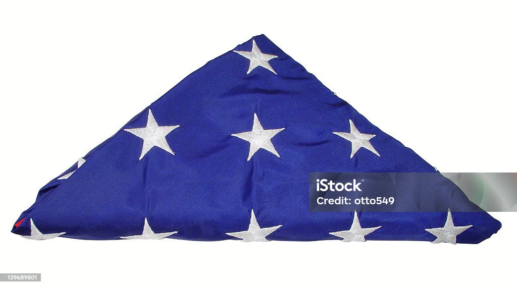 Folded US Flag An American flag folded per military specs for funeral presentation. Folded Stock Photo