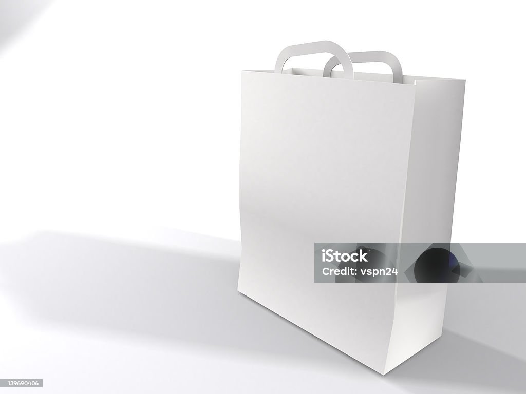 Saco de Papel branco - Foto de stock de Bolsa - Objeto manufaturado royalty-free