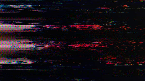 istock Glitch noise static television VFX pack. Visual video effects stripes background, CRT tv screen no signal glitch effect 1396905946