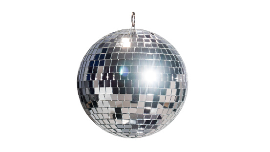 disco ball for dancing in a disco club on a white background