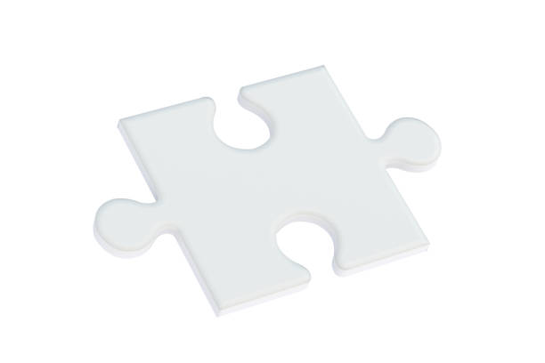 istock Puzzle jiggle pieces isolated on white background. 3d render 1396907247