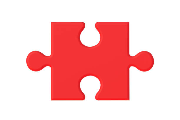 istock Puzzle jiggle pieces isolated on white background. 3d render 1396907255