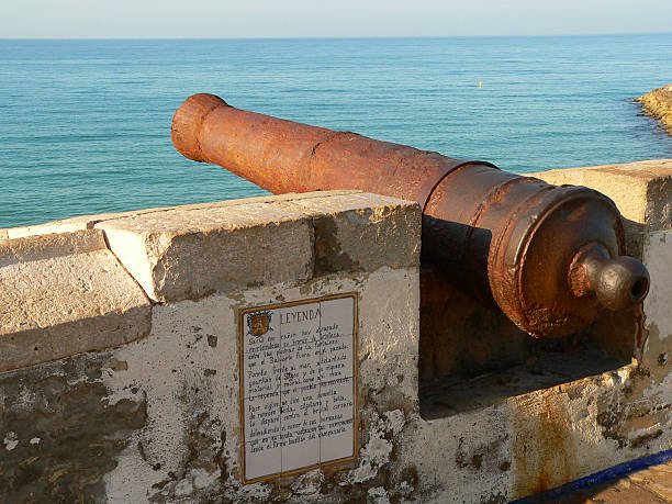 istock Old cannon overlooking Mediterannean Sea in Sitges (Spain) 139690777