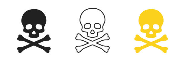 Danger hazard sign.  Skull and crossbones icon set. Vector illustration. Danger hazard sign.  Skull and crossbones icon set. Vector illustration. EPS 10. skull and crossbones stock illustrations