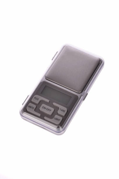 istock Electronic digital pocket scale weighing scale jewelers. 1396911278