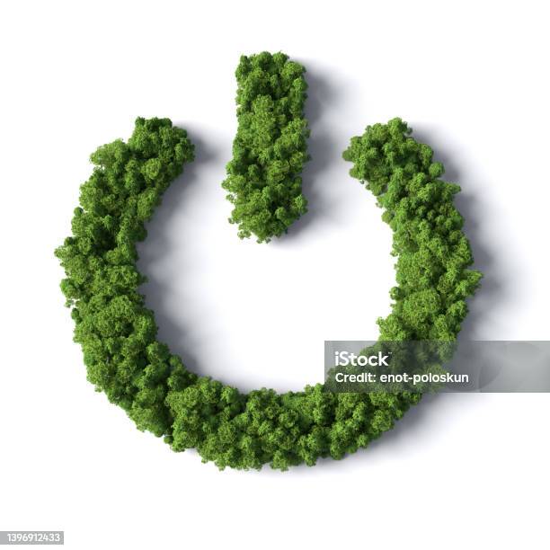 Forest Button Symbol Stock Photo - Download Image Now - Environmental Conservation, Green Color, Turning On Or Off