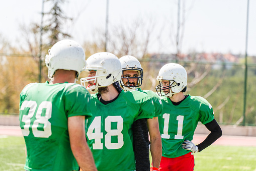 American football teammates are ready to put up some points