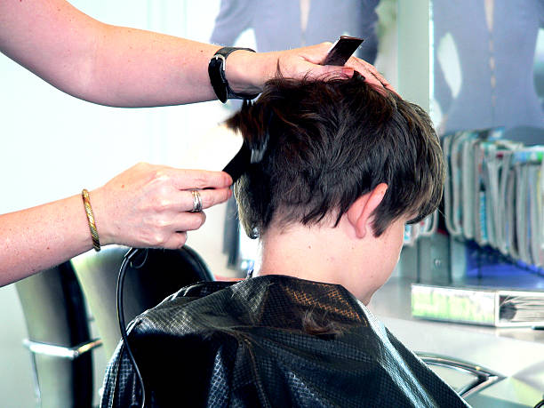 Torna a scuola taglio di capelli - foto stock