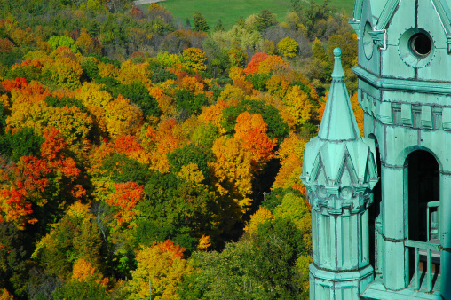 Fall colors from the Holly Hill church tower in Wisconsin