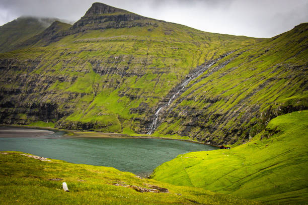 istock fjord on Faroe Islands, mountains 1396921909