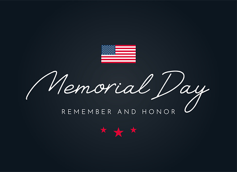 Happy Memorial Day poster, background. Remember and honor. Vector illustration. EPS10
