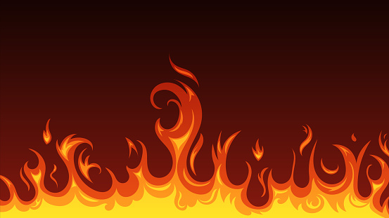 Cartoon flame, fire background. Vector illustration EPS10