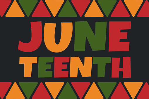 Juneteenth Simple Image Juneteenth Simple Banner With Colorful Lettering Fof Juneteenth ...