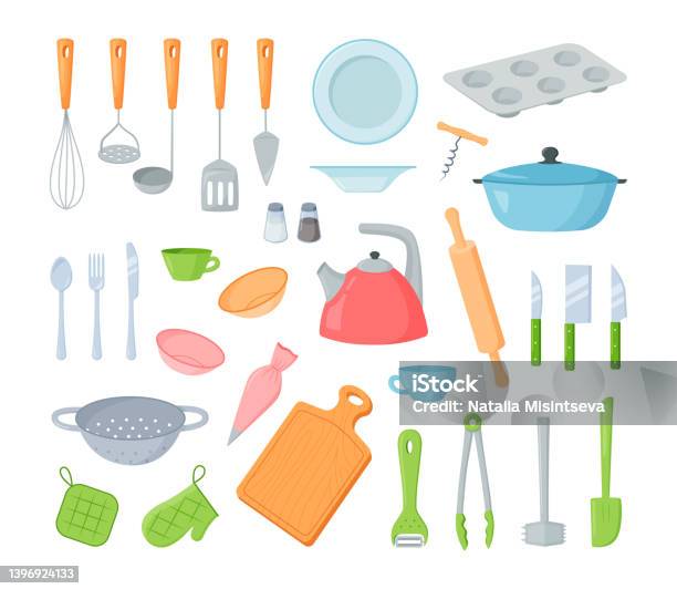 Kitchen Utensils Cartoon Cooking Tools And Kitchen Utensils Dishes