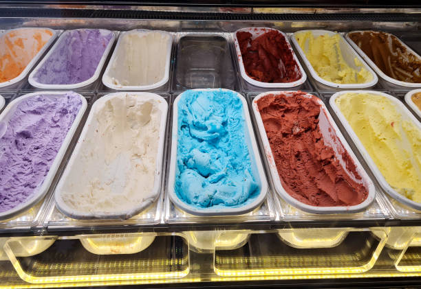 Colorful scoops ice cream