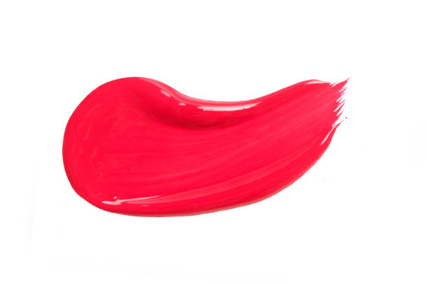 istock Smudged red lipstick isolated on white background 1396925803