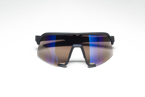 A pair of blue sunglasses isolated on a white background, clipping path is included