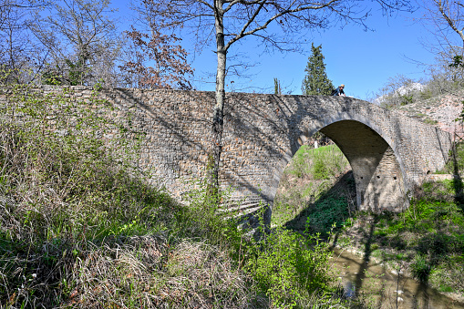 Ancient Roman bridge of Pesciano along the route of the old Via Amerina