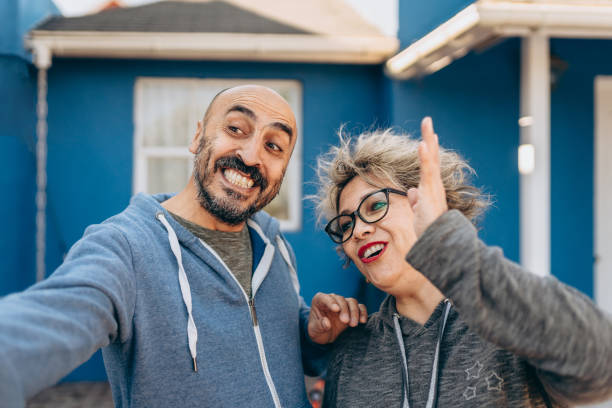 istock Video call couple in new house 1396929773