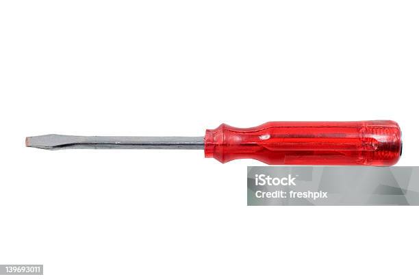 Isolated Philips Head Screwdriver With Red Handle Stock Photo - Download Image Now - Screwdriver, Screw, Construction Industry