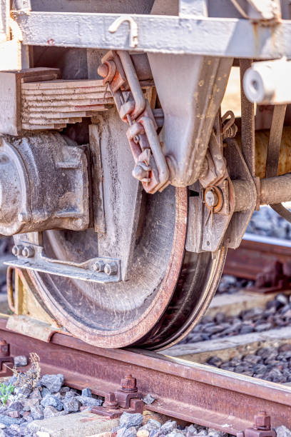 istock Freight (cargo) train - black cars (wagons). Details 1396931714
