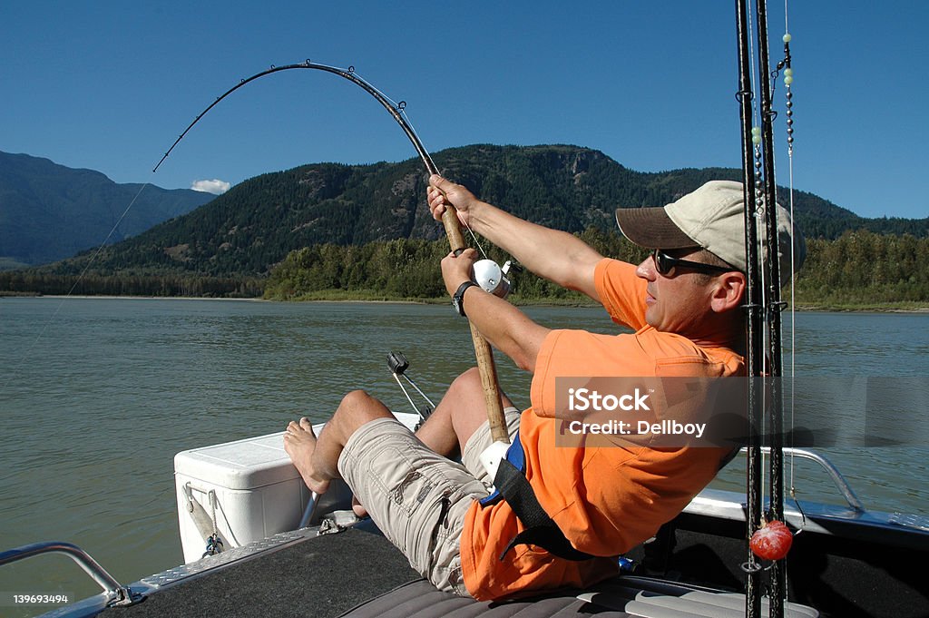 Pesca di storione sul Fiume Fraser - Foto stock royalty-free di Pesca d'altura