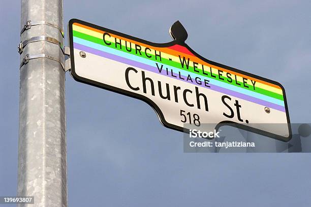 Church Street Sign Stock Photo - Download Image Now - Church, Toronto, Gay Person