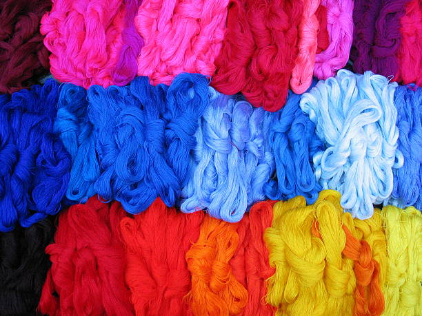 istock Skeins of colourful threads 139694355