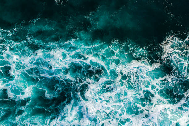 turquoise ocean waters - sea texture imagens e fotografias de stock