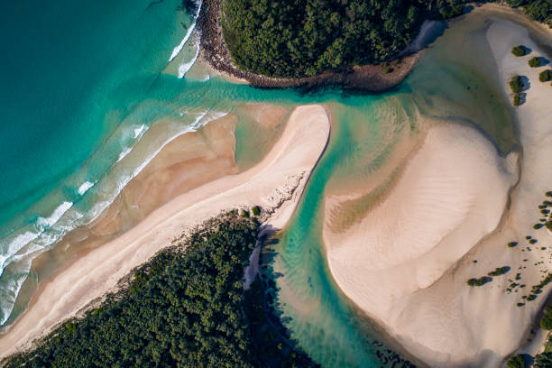 istock Drone view of patterns along ocean coastline 1396945295