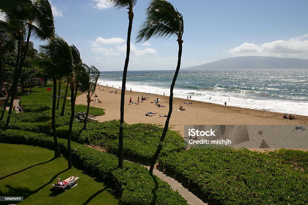 Tropical Vacation Relaxing on the beach in Maui, Hawaii Adventure Stock Photo