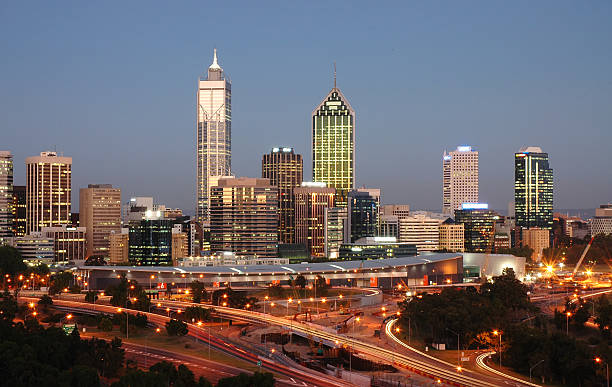 istock The city shining bright at dusk 139694998