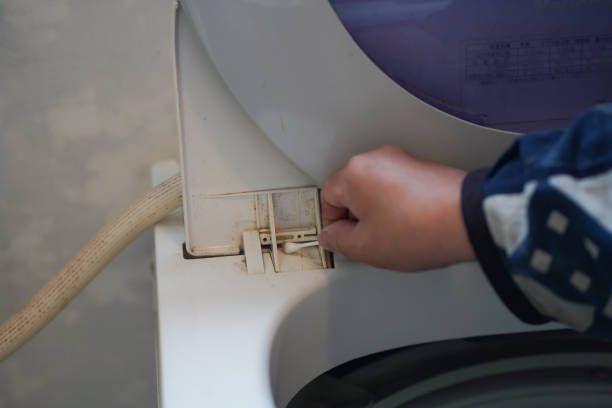istock Woman cleaning the washing machine 1396950122