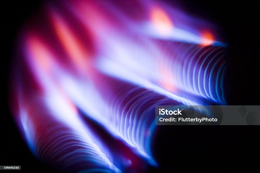 Hot Furnace flames Natural Gas Stock Photo