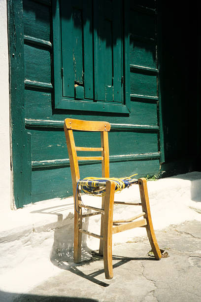 greek chair stock photo